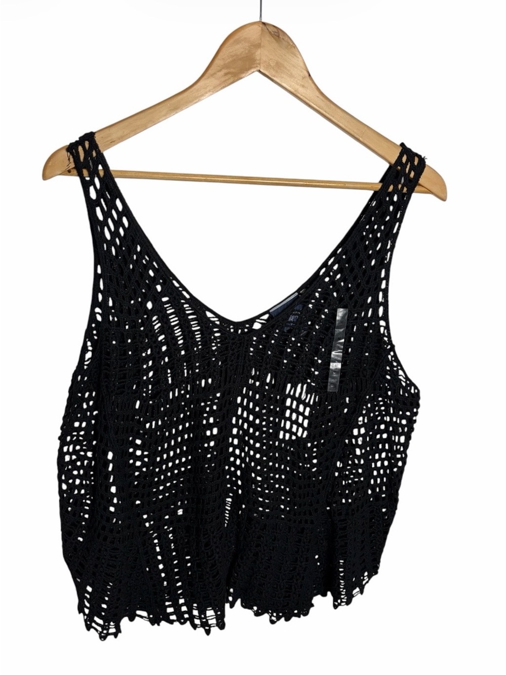 NWT Buckle Daytrip black fishnet mesh tank top size M